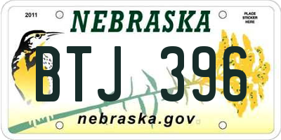 NE license plate BTJ396
