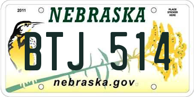 NE license plate BTJ514
