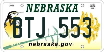 NE license plate BTJ553