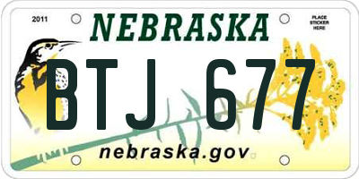 NE license plate BTJ677
