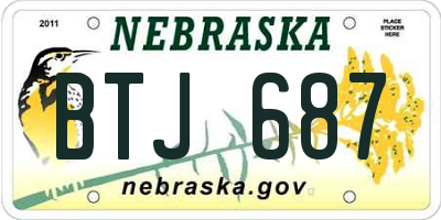 NE license plate BTJ687