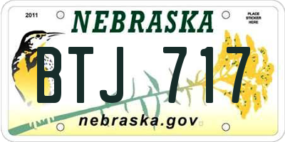 NE license plate BTJ717