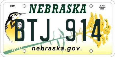 NE license plate BTJ914