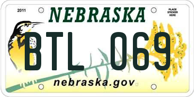 NE license plate BTL069