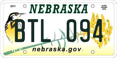 NE license plate BTL094