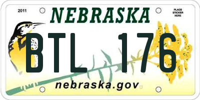 NE license plate BTL176