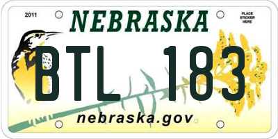 NE license plate BTL183