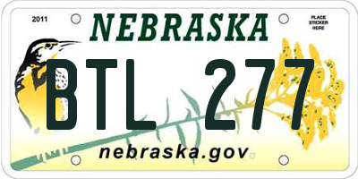 NE license plate BTL277