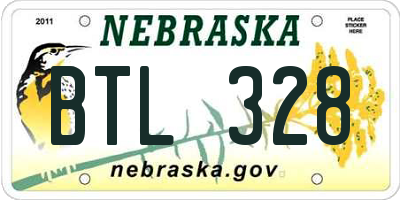 NE license plate BTL328