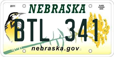 NE license plate BTL341
