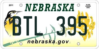 NE license plate BTL395
