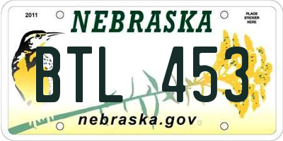 NE license plate BTL453