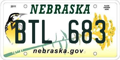 NE license plate BTL683