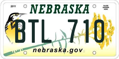 NE license plate BTL710