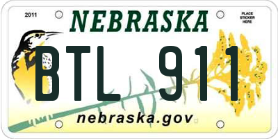 NE license plate BTL911