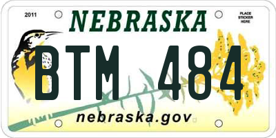 NE license plate BTM484