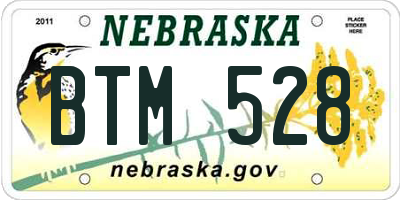 NE license plate BTM528