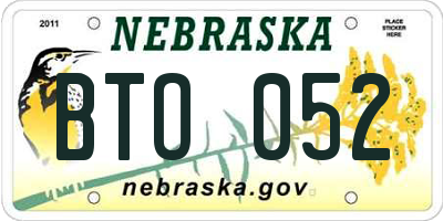 NE license plate BTO052