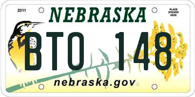 NE license plate BTO148