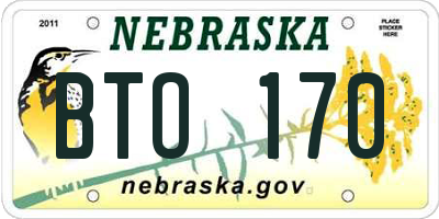 NE license plate BTO170