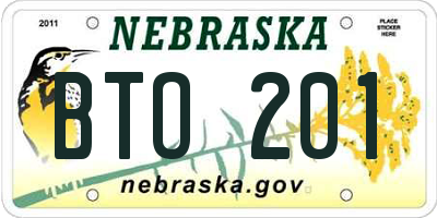 NE license plate BTO201