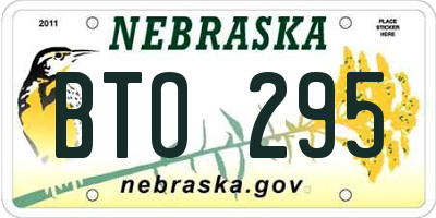 NE license plate BTO295