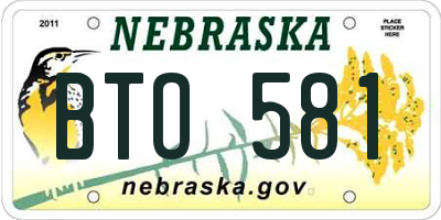 NE license plate BTO581