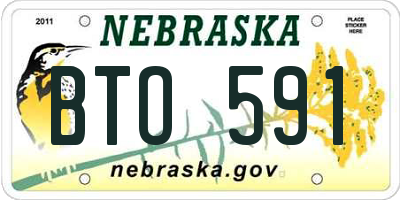 NE license plate BTO591