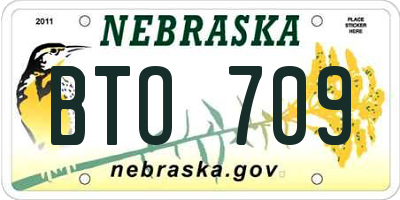 NE license plate BTO709