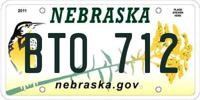 NE license plate BTO712