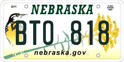 NE license plate BTO818