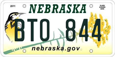 NE license plate BTO844