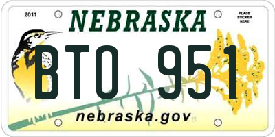 NE license plate BTO951