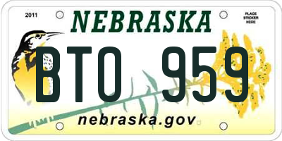 NE license plate BTO959
