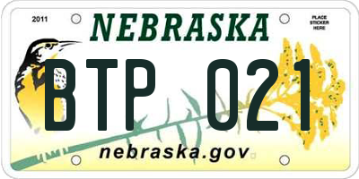 NE license plate BTP021