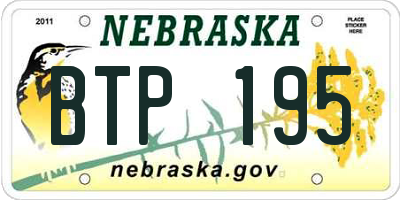 NE license plate BTP195