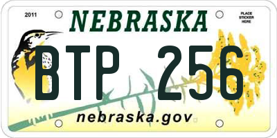 NE license plate BTP256