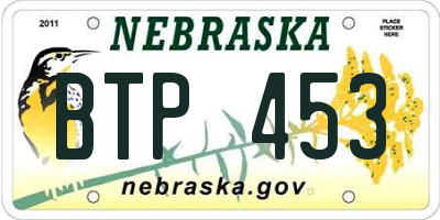 NE license plate BTP453