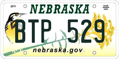 NE license plate BTP529