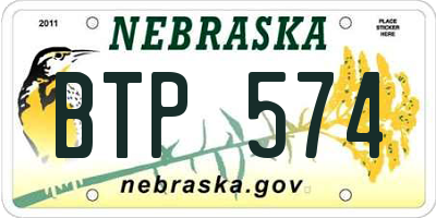 NE license plate BTP574