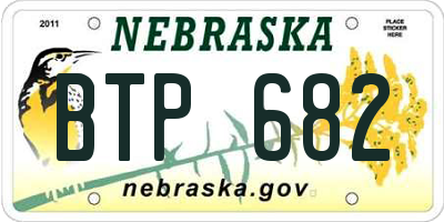 NE license plate BTP682