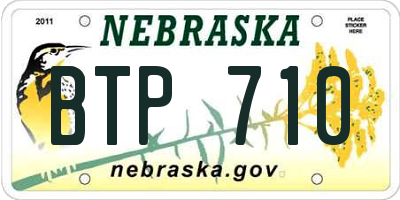 NE license plate BTP710