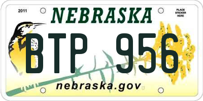 NE license plate BTP956