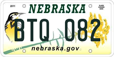 NE license plate BTQ082