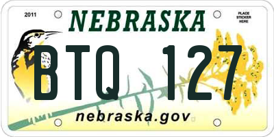 NE license plate BTQ127