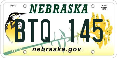NE license plate BTQ145