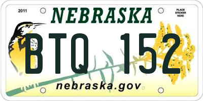 NE license plate BTQ152