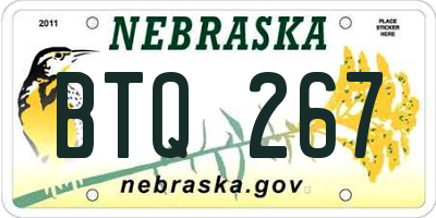 NE license plate BTQ267