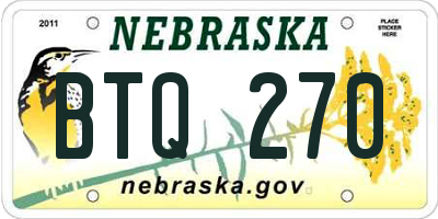 NE license plate BTQ270