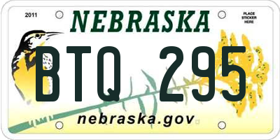 NE license plate BTQ295
